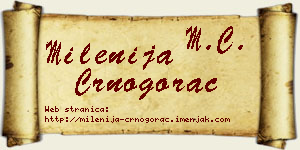 Milenija Crnogorac vizit kartica